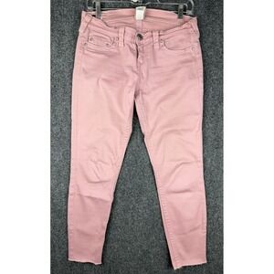 Vintage True Religion Jeans Wome Size 29 Pink Casey Low Rise Skinny Denim